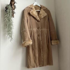 Vintage Guess Faux Fur & Suede Coat